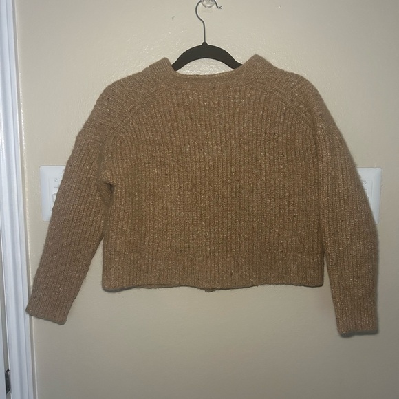 Beautiful!! MADEWELL Long Sleeve Wool Cropped V- Neck, Button-Up Sweater, Size L - Picture 2 of 10